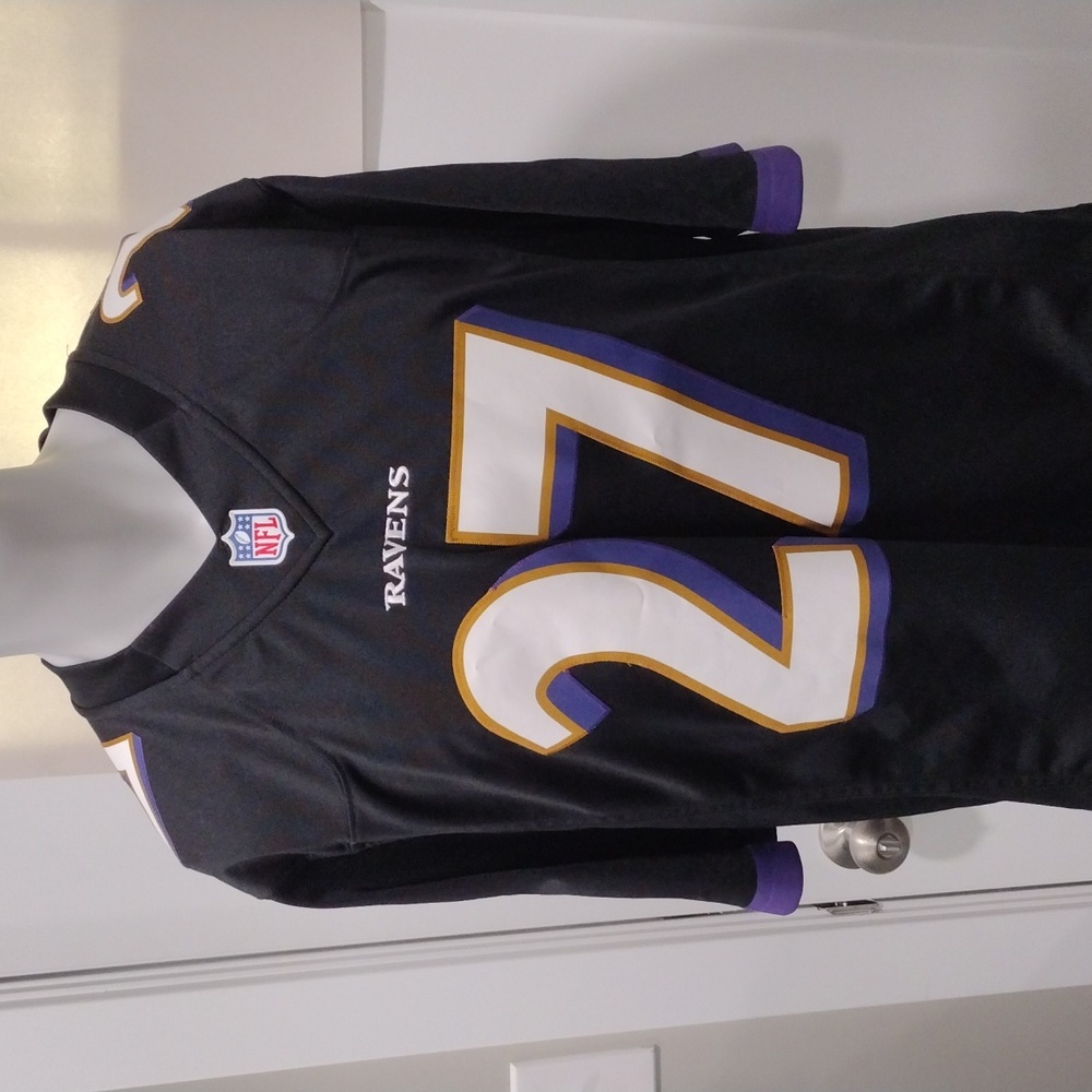 NFL Nike Ravens Rice mens black and purple team jersey. Large